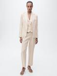 Mango Boreli Pure Linen Trousers, Beige