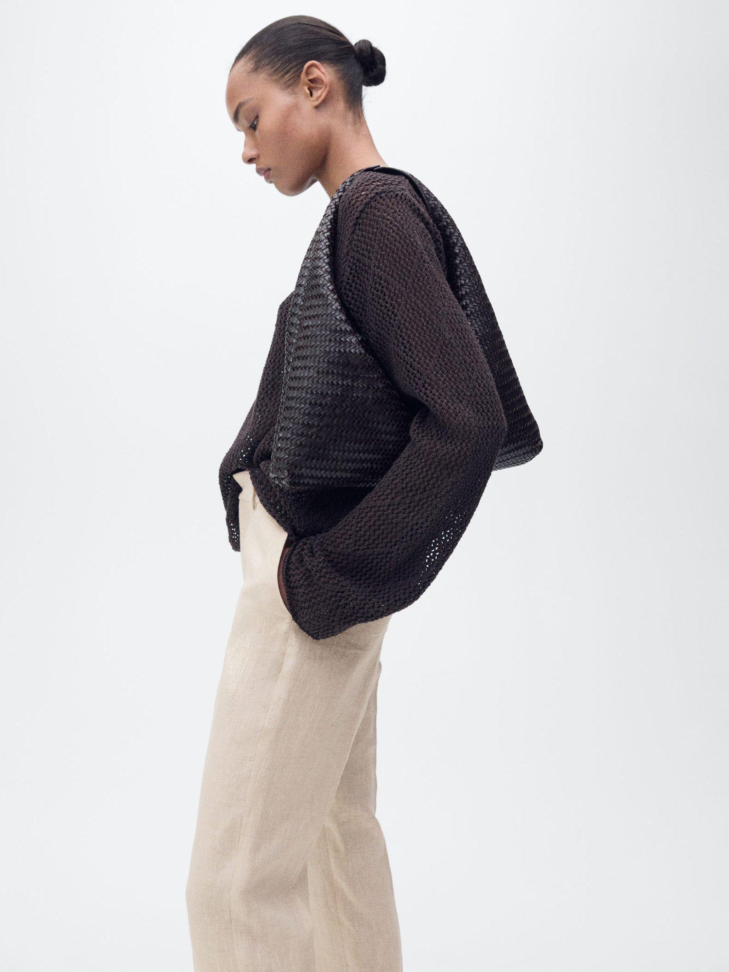Product image 7 of 9, which shows Mango Boreli Pure Linen Trousers, Beige, 8