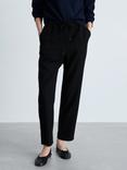 Mango Fluido Drawstring Waist Trousers, Black