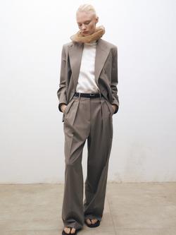 Mango Iris Wool Blend Tailored Trousers - view 2, Medium Brown