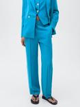 Mango Tempo Tailored Trousers, Medium Blue