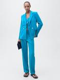 Mango Tempo Tailored Trousers, Medium Blue