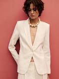 Mango Boreli Pure Linen Blazer, Natural White