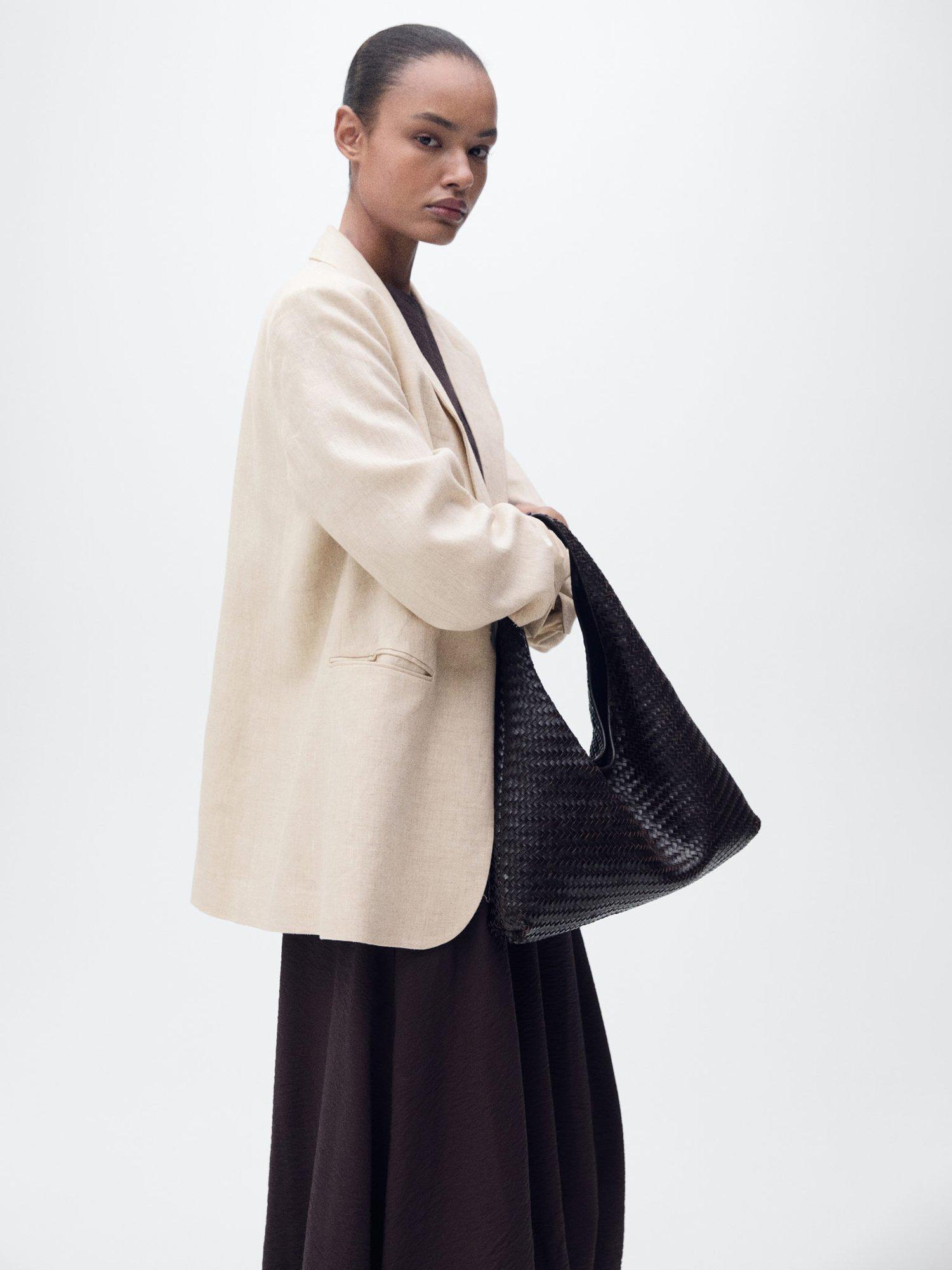 Product image 7 of 8, which shows Mango Boreli Pure Linen Blazer, Off White, 6