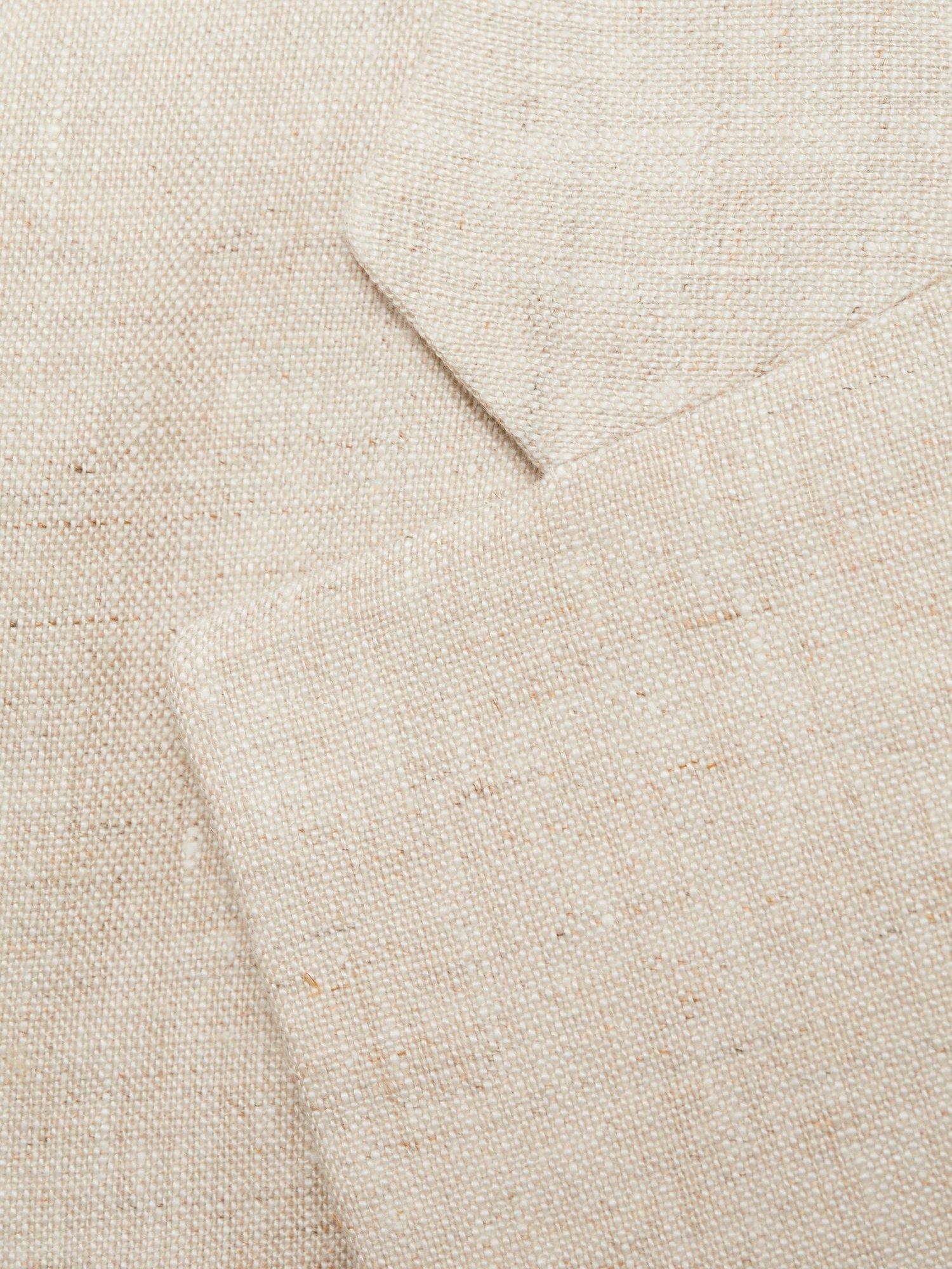 Product image 8 of 8, which shows Mango Boreli Pure Linen Blazer, Off White, 6