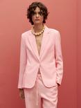 Mango Boreli Pure Linen Blazer, Pale Pink