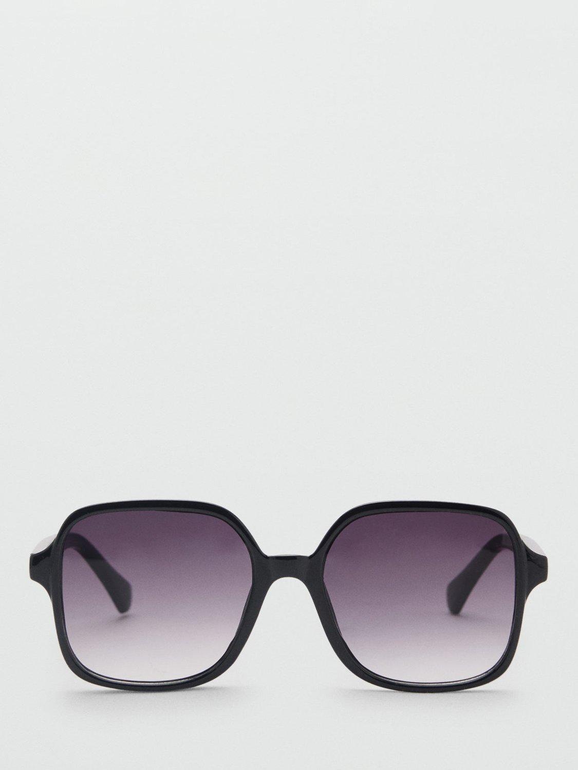 Mango Women's Square Sunglasses, Black
