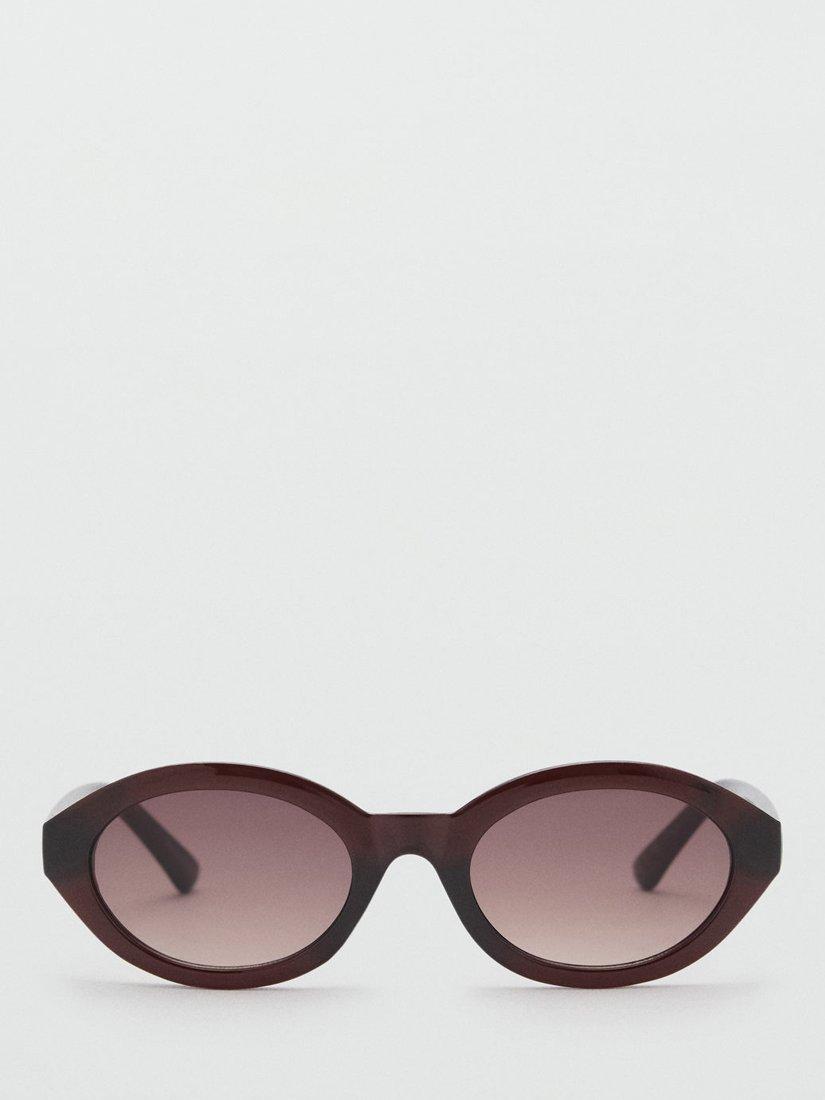 Mango Women's Oval Sunglasses, Brown