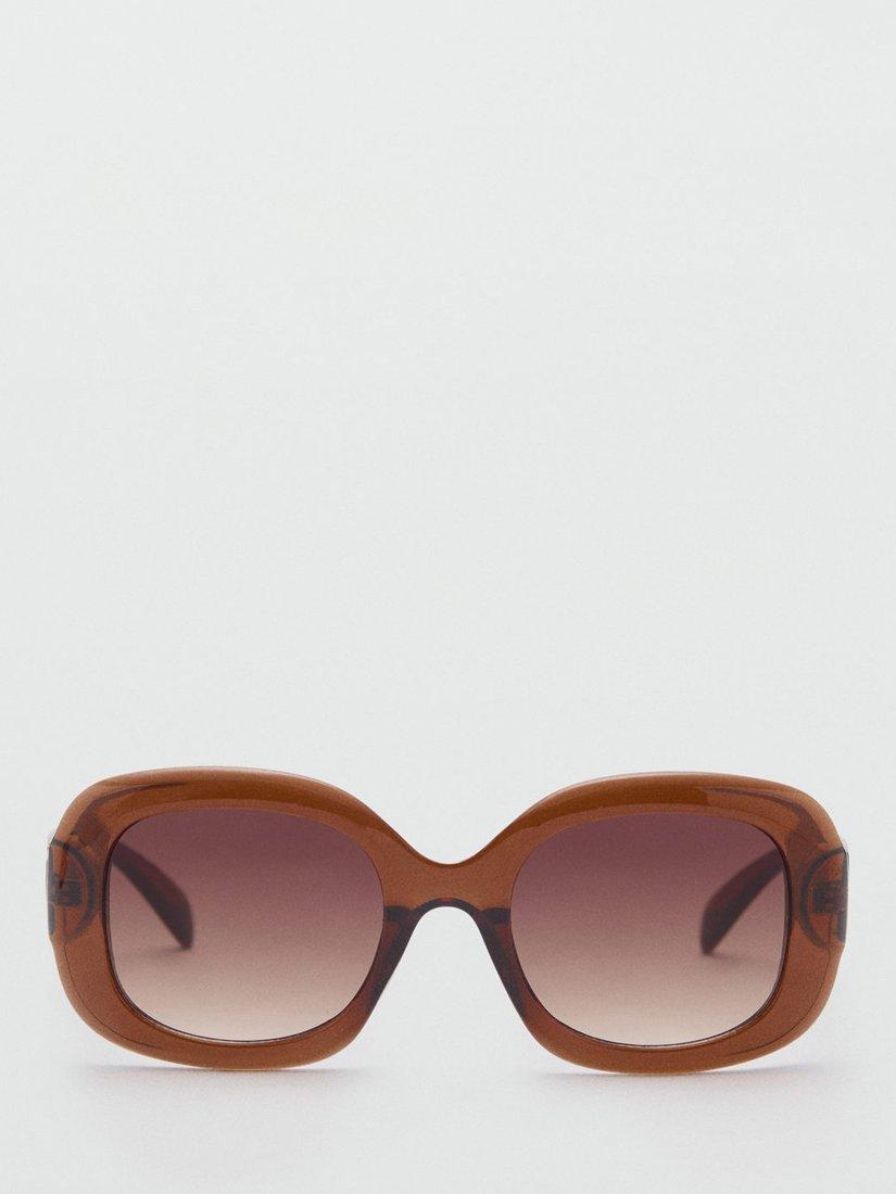 Mango Women's Square Sunglasses, Brown
