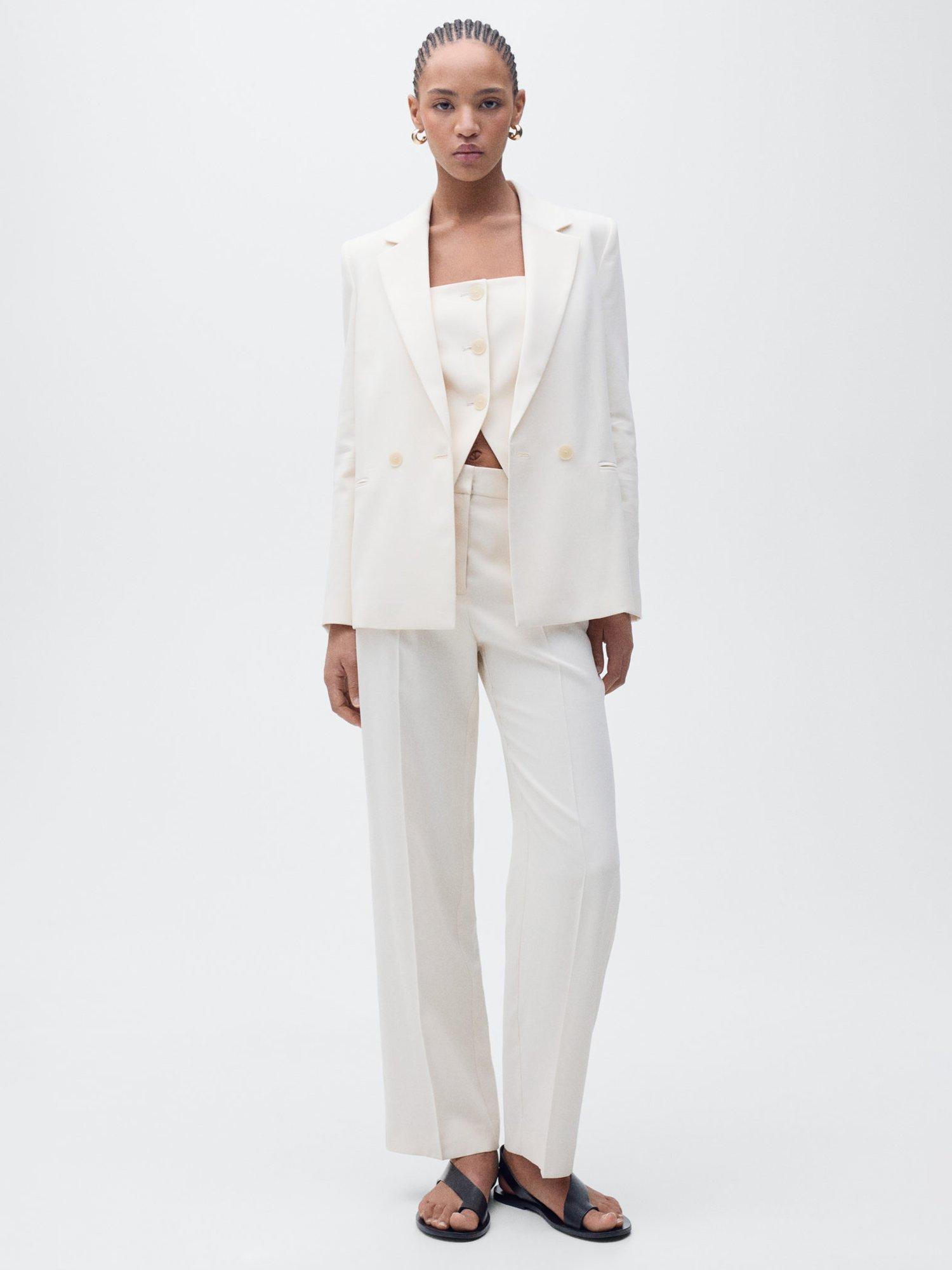 Product image 2 of 7, which shows Mango Tempo Waistcoat Top, Light Beige, XXL