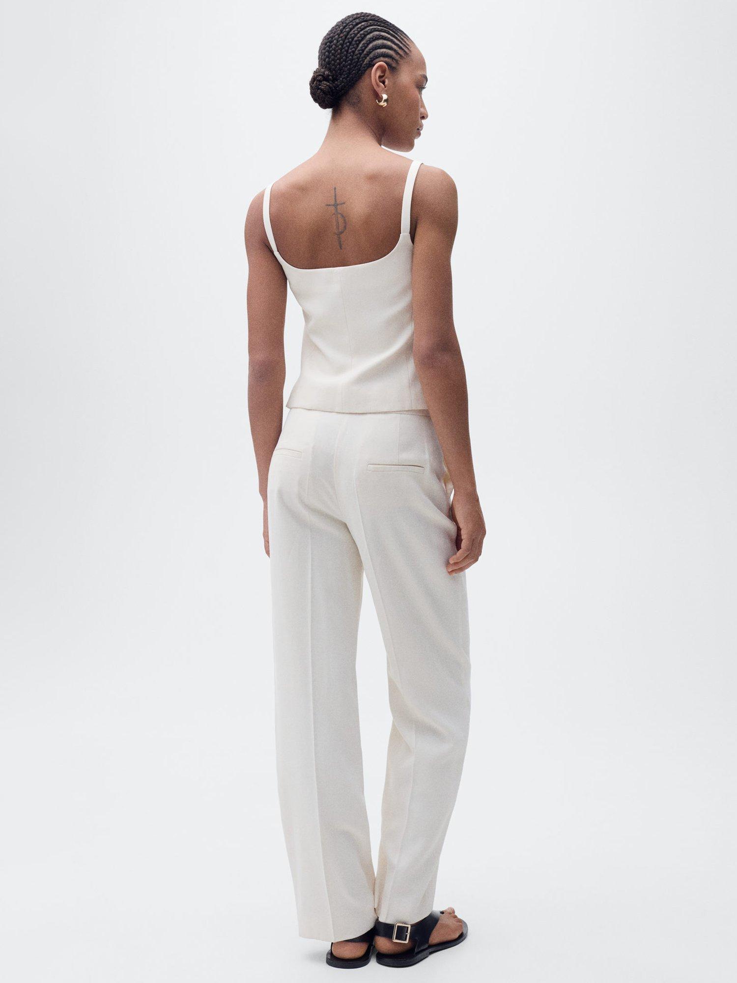Product image 4 of 7, which shows Mango Tempo Waistcoat Top, Light Beige, XXL