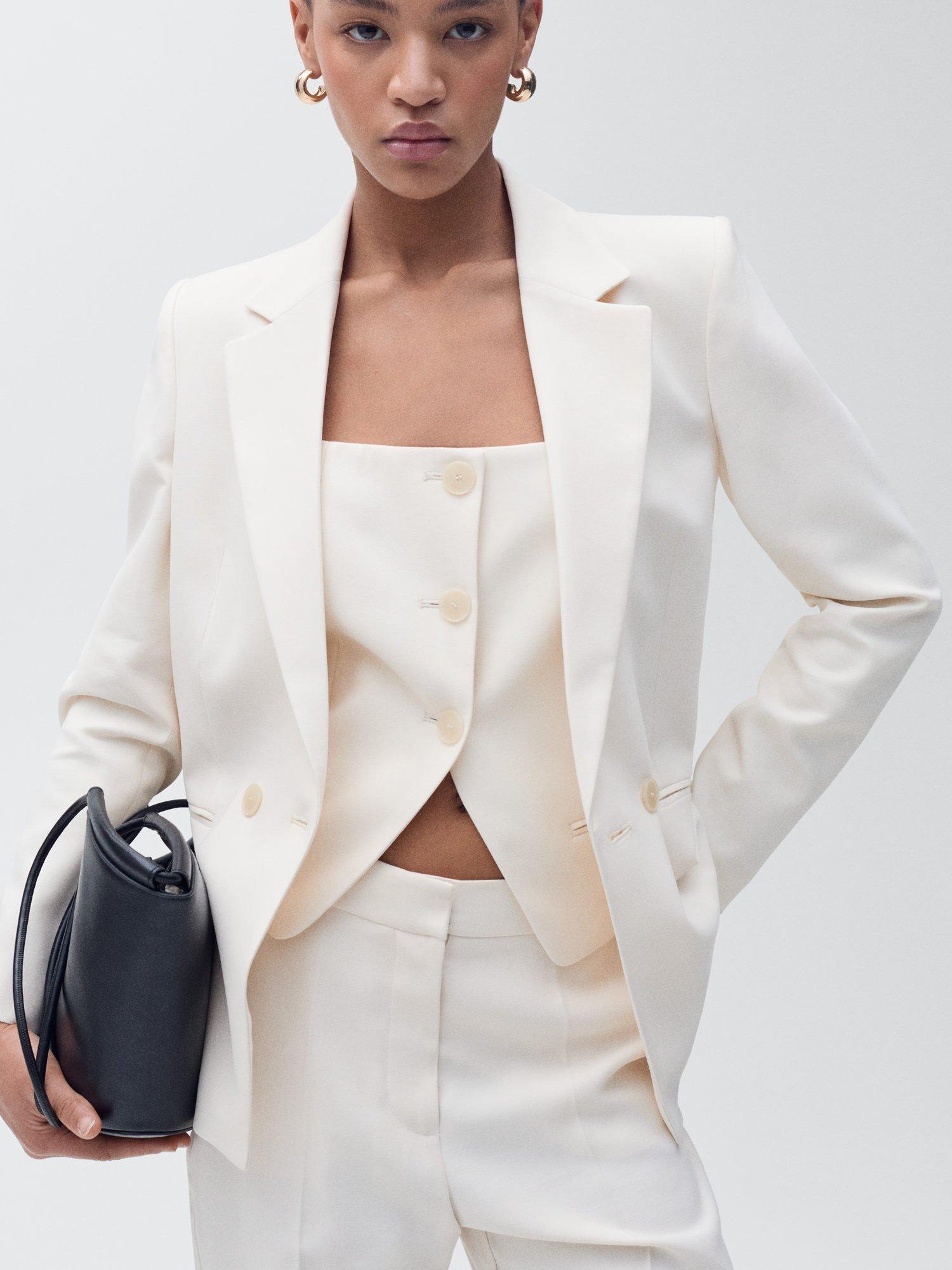 Product image 6 of 7, which shows Mango Tempo Waistcoat Top, Light Beige, XXL