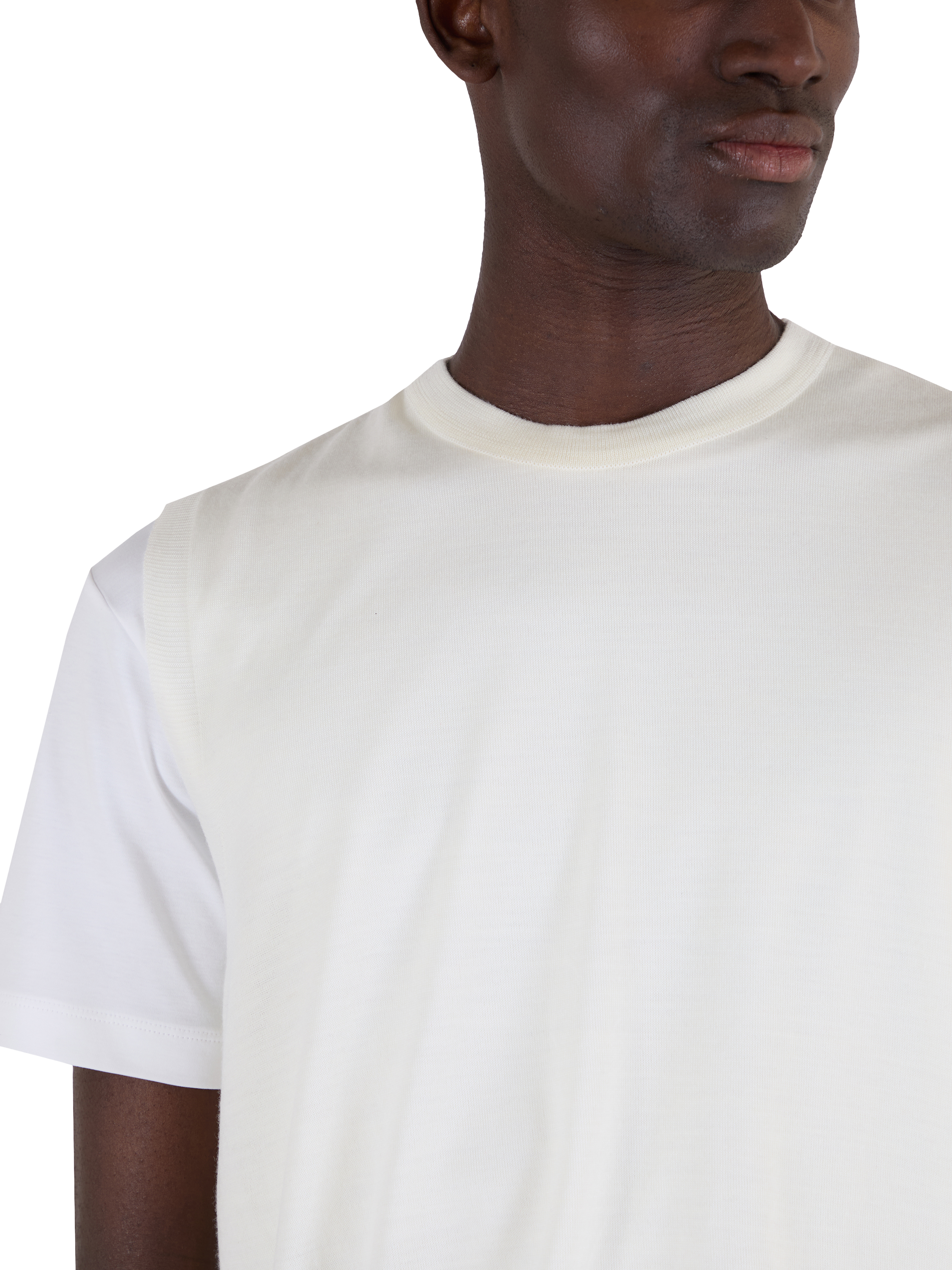 Product image 5 of 7, which shows John Smedley Merino Knitted Crew Neck Tank Top, Snow White/Persian Red, S