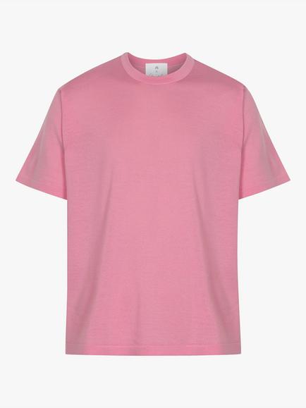 John Smedley Merino Boxy Fit T-Shirt, Oceanteal/Misty Rose, Misty Rose/Ocean Teal
