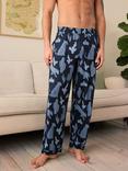 Chelsea Peers Leopard Print Pyjama Bottoms, Navy
