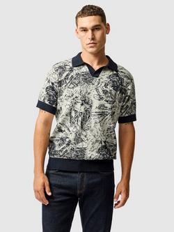 Rodd & Gunn Bowlers Creek Printed Cotton Knit Polo Shirt, Sand/Multi, Sand/Multi
