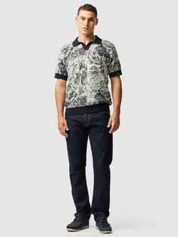 Rodd & Gunn Bowlers Creek Printed Cotton Knit Polo Shirt, Sand/Multi - view 2, Sand/Multi