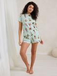Chelsea Peers Ice Cream Short Pyjama Set, Green/Multi