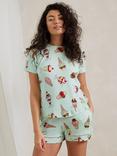 Chelsea Peers Ice Cream Short Pyjama Set, Green/Multi