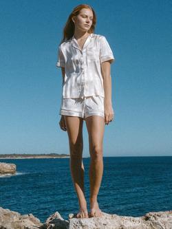 Chelsea Peers Satin Short Pyjama Set - view 2, Off White/Cream