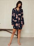 Chelsea Peers Midnight Leopard Nightshirt, Navy/Multi