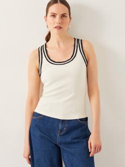 Monsoon Tate Crochet Tank, Ivory/Multi