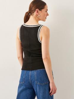 Monsoon Tate Crochet Tank - view 2, Black/Multi