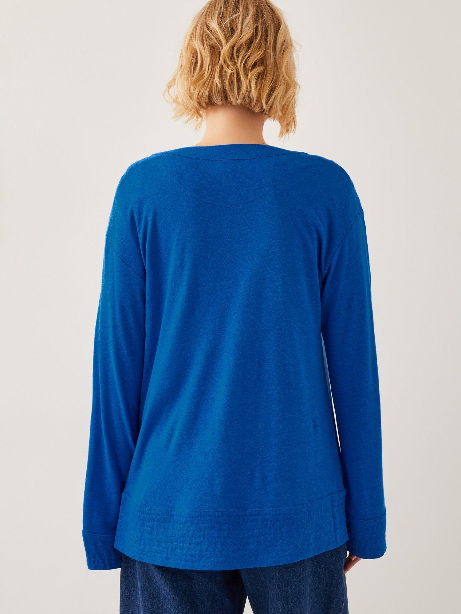 Product image 2 of 5, which shows Monsoon Sky Linen Rich Jacket, Blue, S