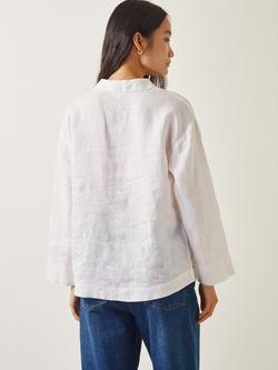 Monsoon Clover Pure Linen Top, White - view 2, White