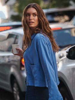 NRBY Elodie Pockets Jacket, Azure Blue - view 2, Azure Blue