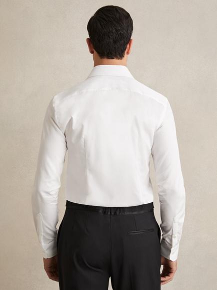 Reiss Marcel Cotton Regular Fit Textured Shirt, White - view 2, White