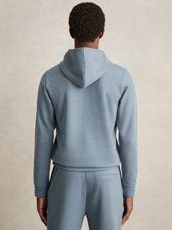 Reiss Fabien Long Sleeve Interlock Hoodie - view 2, Airforce Blue