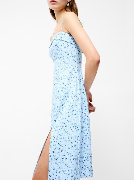 French Connection Echo Floral Strappy Dress, Icy Blue/Multi, Icy Blue/Multi