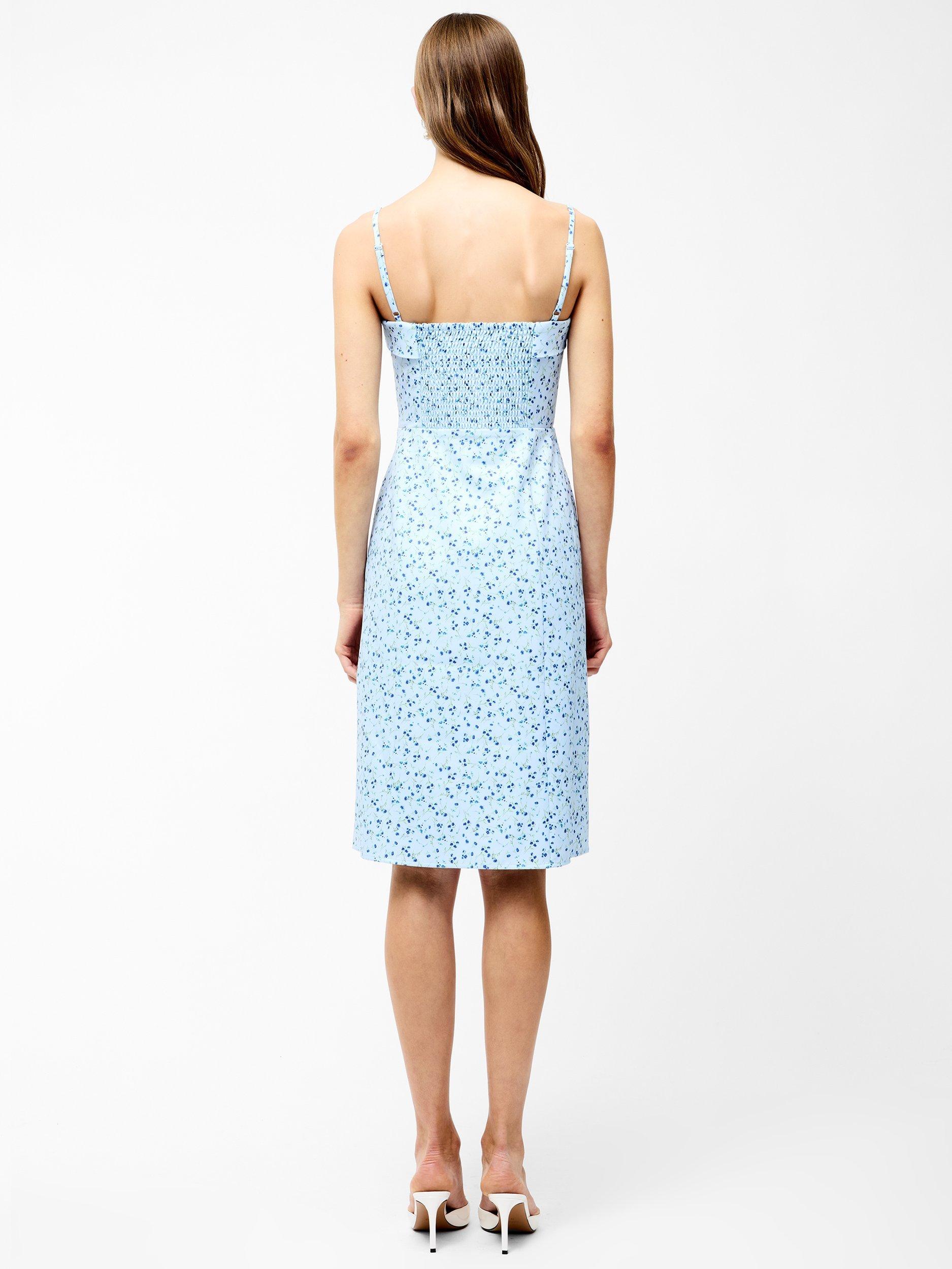 Product image 4 of 5, which shows French Connection Echo Floral Strappy Dress, Icy Blue/Multi, 8