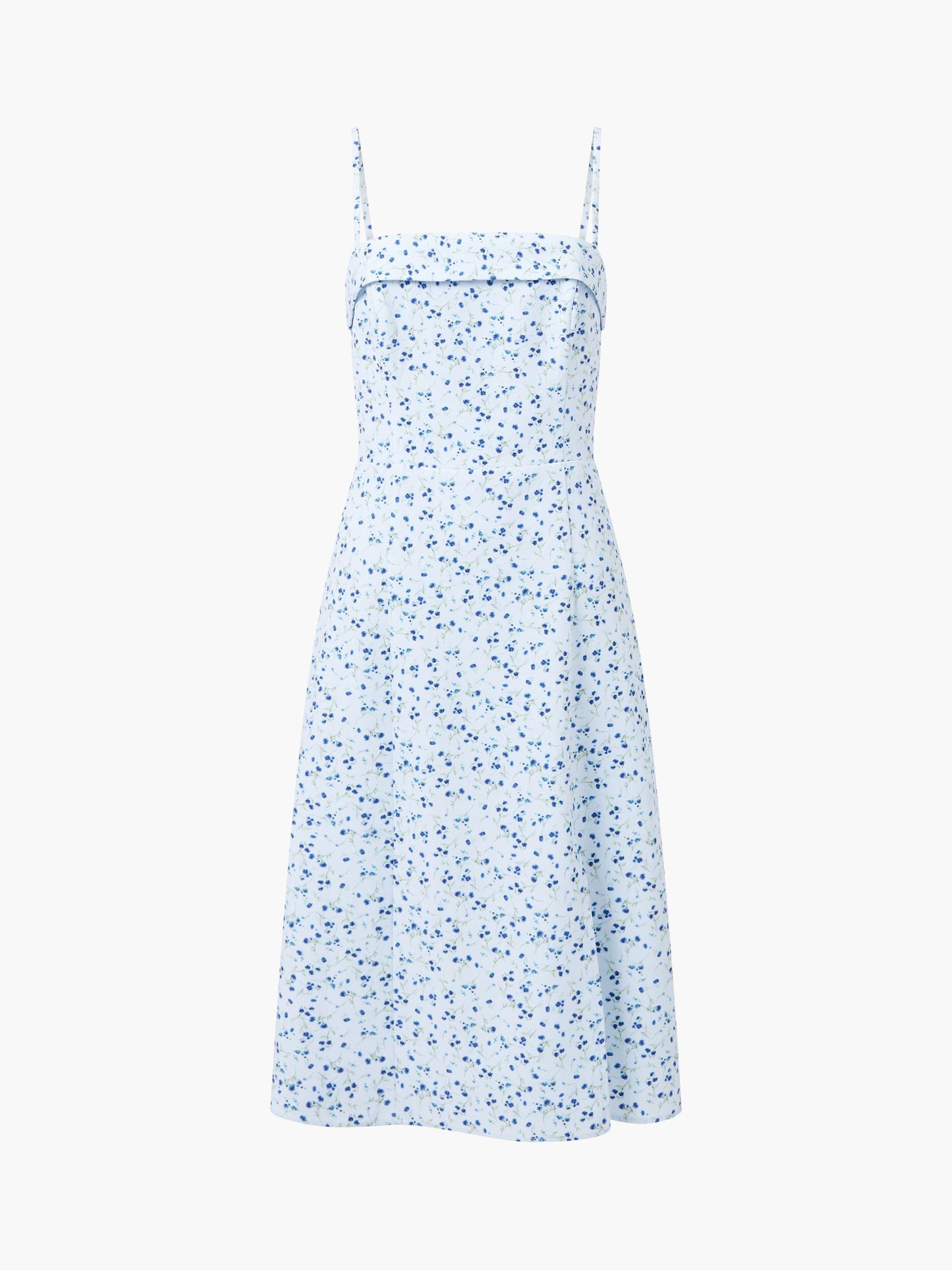 Product image 5 of 5, which shows French Connection Echo Floral Strappy Dress, Icy Blue/Multi, 8