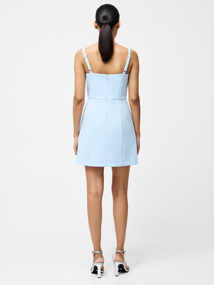 French Connection Whisper Bow Slit Strappy Mini Dress - view 2, Cashmere Blue