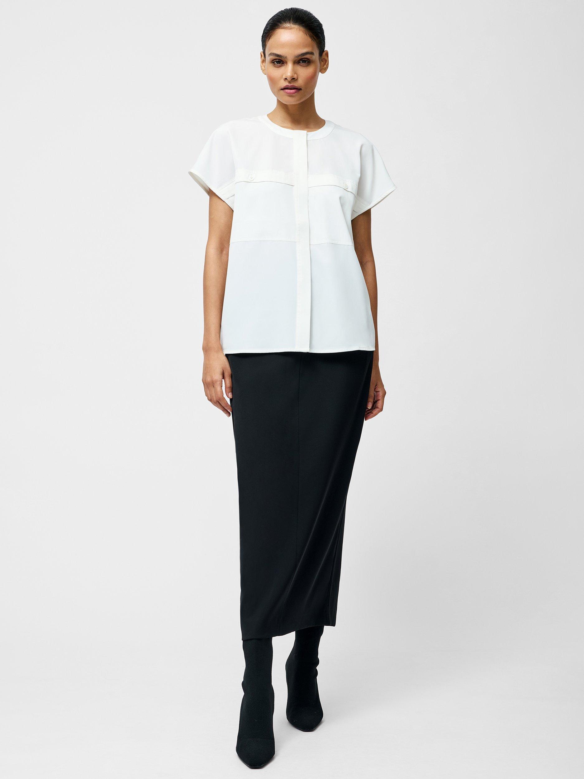 Product image 1 of 4, which shows French Connection Capriana Cap Sleeve Shirt, Summer White, 8