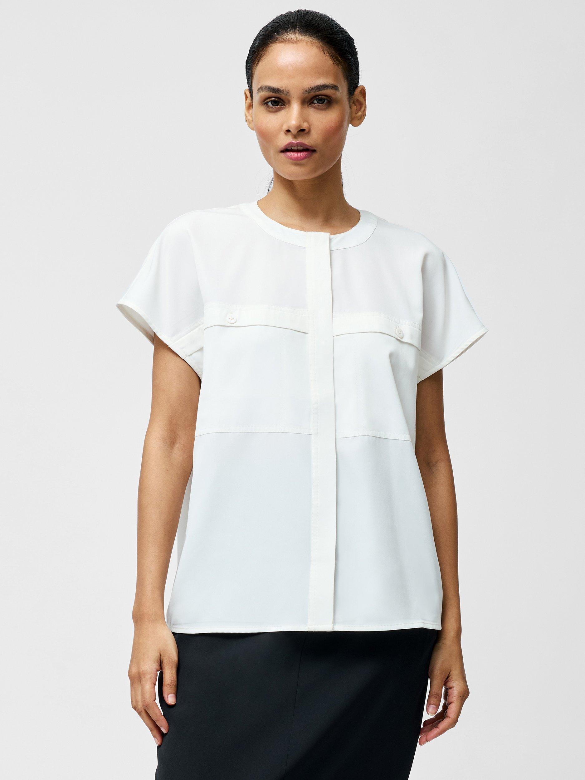 Product image 2 of 4, which shows French Connection Capriana Cap Sleeve Shirt, Summer White, 8