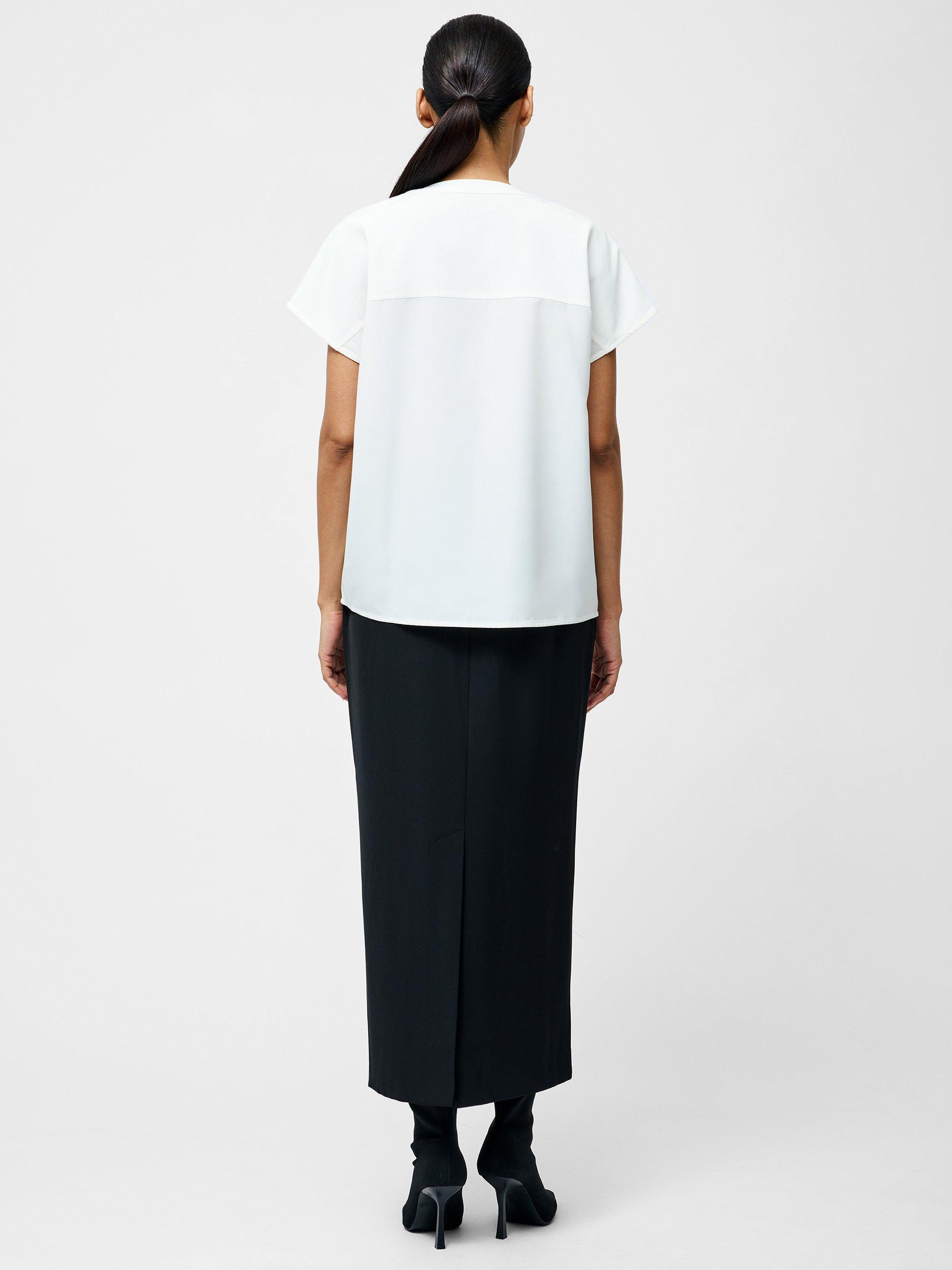 Product image 4 of 4, which shows French Connection Capriana Cap Sleeve Shirt, Summer White, 8