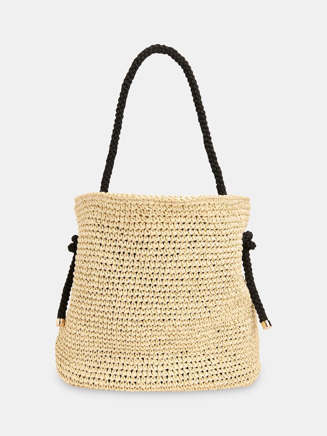 Whistles Attie Rope Handle Straw Tote Bag, Neutral