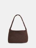 Whistles Adaline Crochet Shoulder Bag, Chocolate