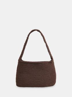 Whistles Adaline Crochet Shoulder Bag, Chocolate, Chocolate