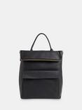 Whistles Verity Zip Top Leather Backpack, Black