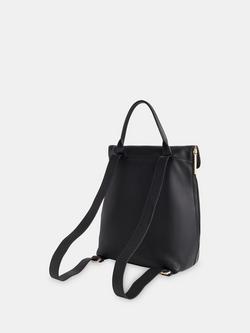 Whistles Verity Zip Top Leather Backpack, Black - view 2, Black