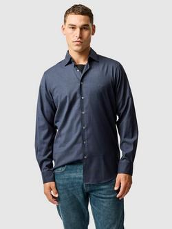 Rodd & Gunn Esk Valley New Zealand Merino Wool Slim Fit Long Sleeve Shirt, Eclipse