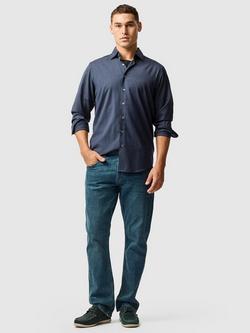 Rodd & Gunn Esk Valley New Zealand Merino Wool Slim Fit Long Sleeve Shirt - view 2, Eclipse
