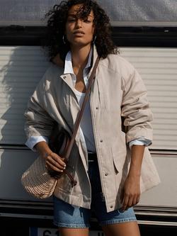 Whistles Fern Waxed Jacket, Neutral, Neutral