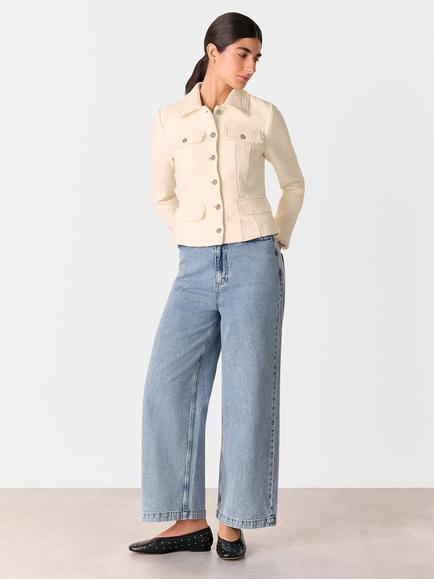 Whistles Lucie Boucle Jacket, Ivory - view 2, Ivory