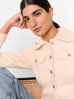 Whistles Lucie Boucle Jacket, Ivory, Ivory