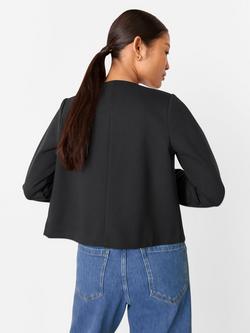 Whistles Petite Anne Ponte Button Jacket containing TENCEL™ Lyocell - view 2, Black